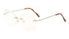 Rimless Butterfly Angled Clear Lens Wholesale Bulk Glasses
