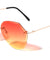 Rimless Butterfly Oceanic Color Lens Wholesale Bulk Sunglasses