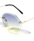 Rimless Butterfly Oceanic Color Lens Wholesale Bulk Sunglasses
