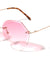 Rimless Butterfly Oceanic Color Lens Wholesale Bulk Sunglasses