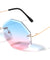 Rimless Octagon Oceanic Color Wholesale Bulk Sunglasses