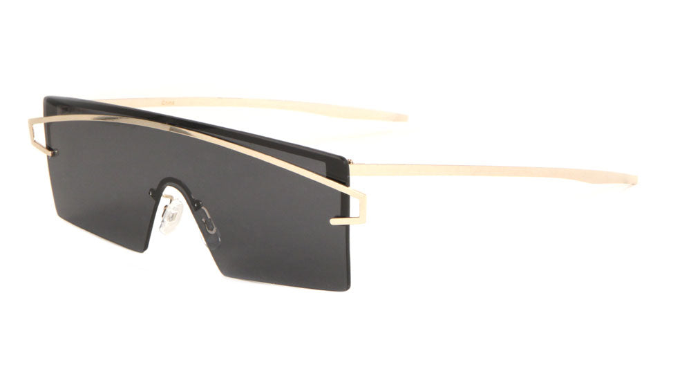 Rimless Solid One Piece Color Mirror Wholesale Bulk Sunglasses