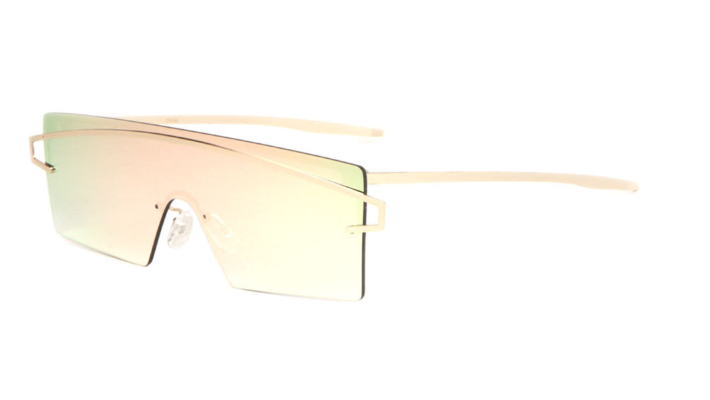 Rimless Solid One Piece Color Mirror Wholesale Bulk Sunglasses