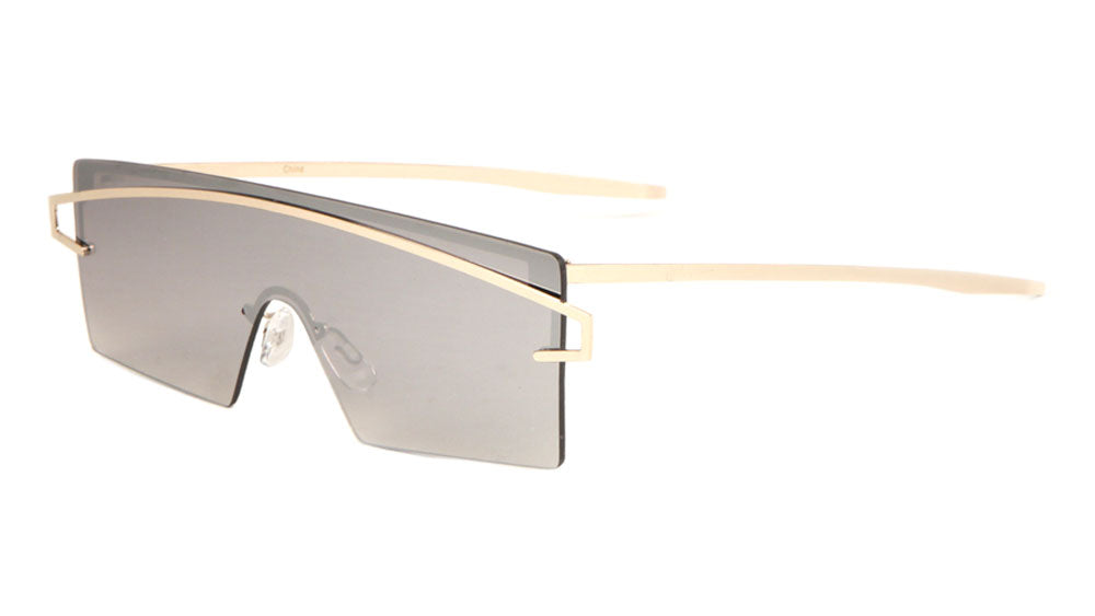 Rimless Solid One Piece Color Mirror Wholesale Bulk Sunglasses