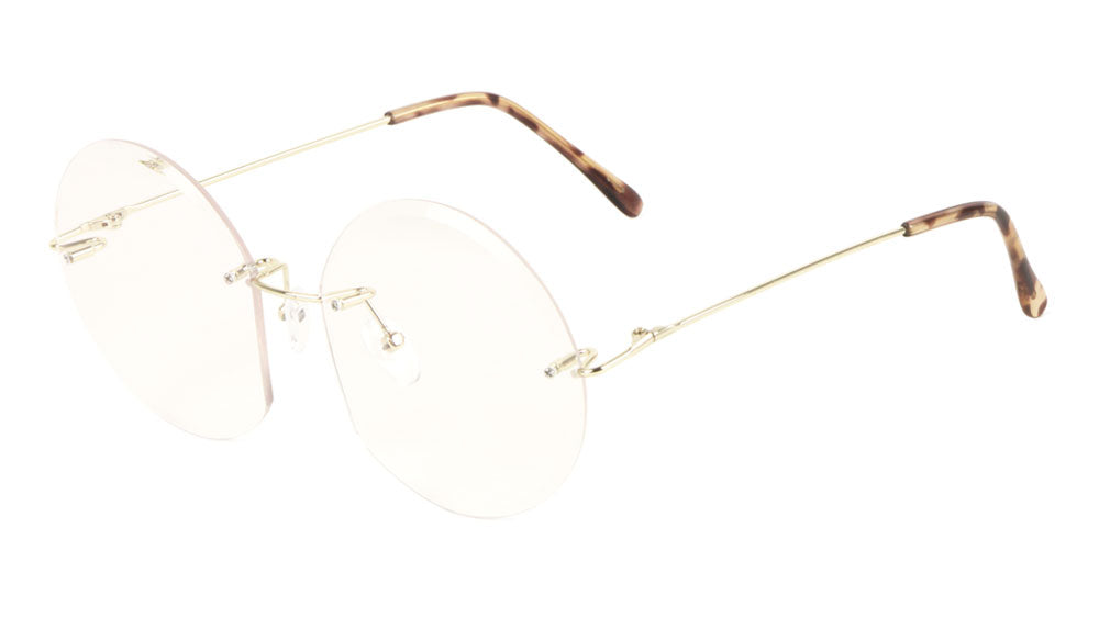 Rimless Round Clear Lens Wholesale Bulk Glasses