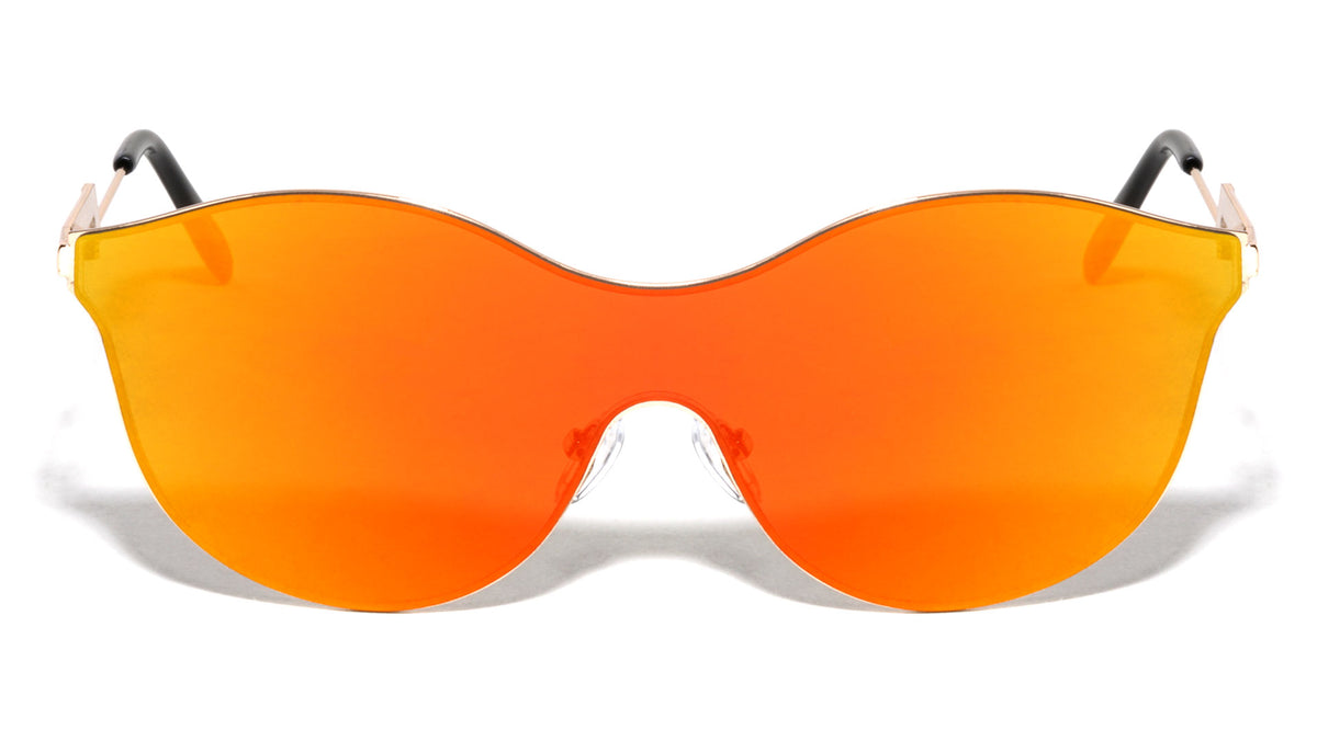 Modern Relief One Piece Color Mirror Lens Bulk Sunglasses