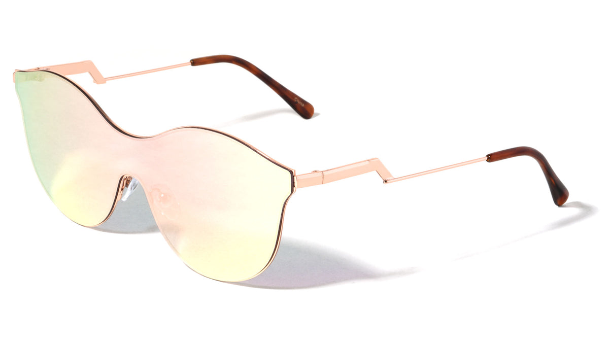 Modern Relief One Piece Color Mirror Lens Bulk Sunglasses