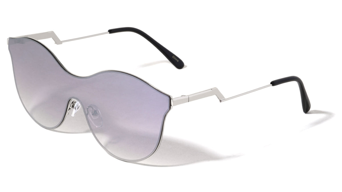 Modern Relief One Piece Color Mirror Lens Bulk Sunglasses