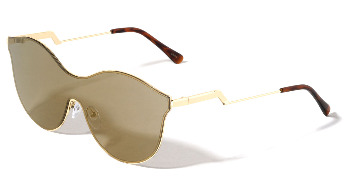 Modern Relief One Piece Color Mirror Lens Bulk Sunglasses