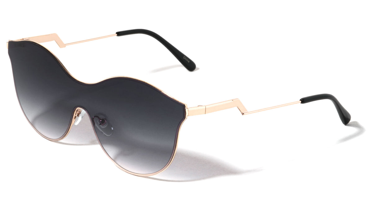 Modern Relief One Piece Color Mirror Lens Bulk Sunglasses