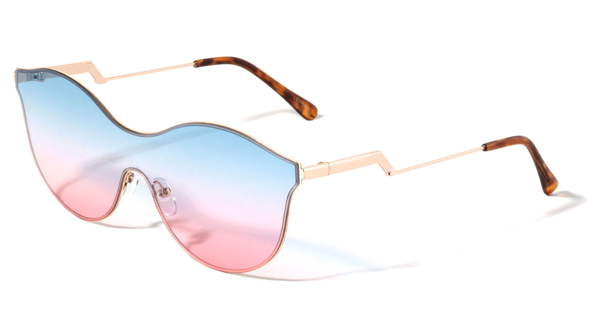 Modern Relief One Piece Oceanic Color Lens Bulk Sunglasses