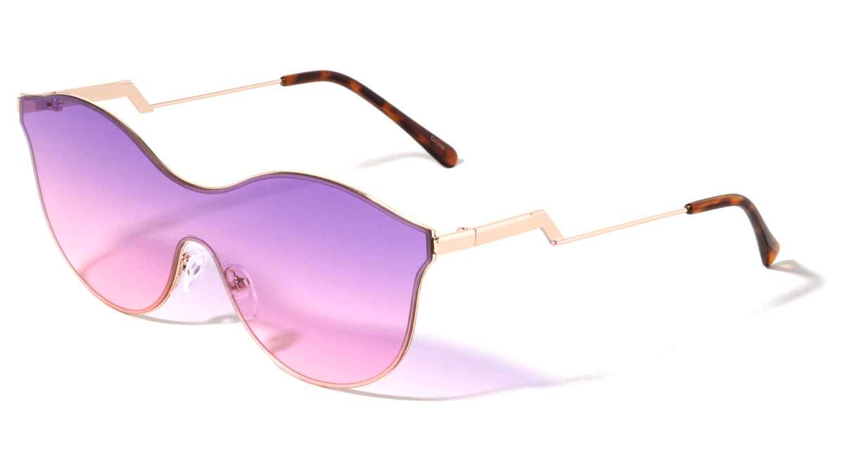 Modern Relief One Piece Oceanic Color Lens Bulk Sunglasses