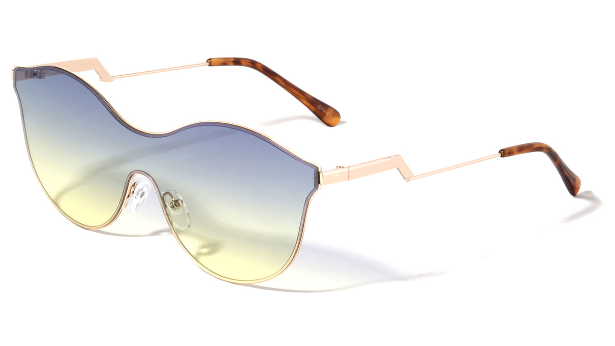 Modern Relief One Piece Oceanic Color Lens Bulk Sunglasses