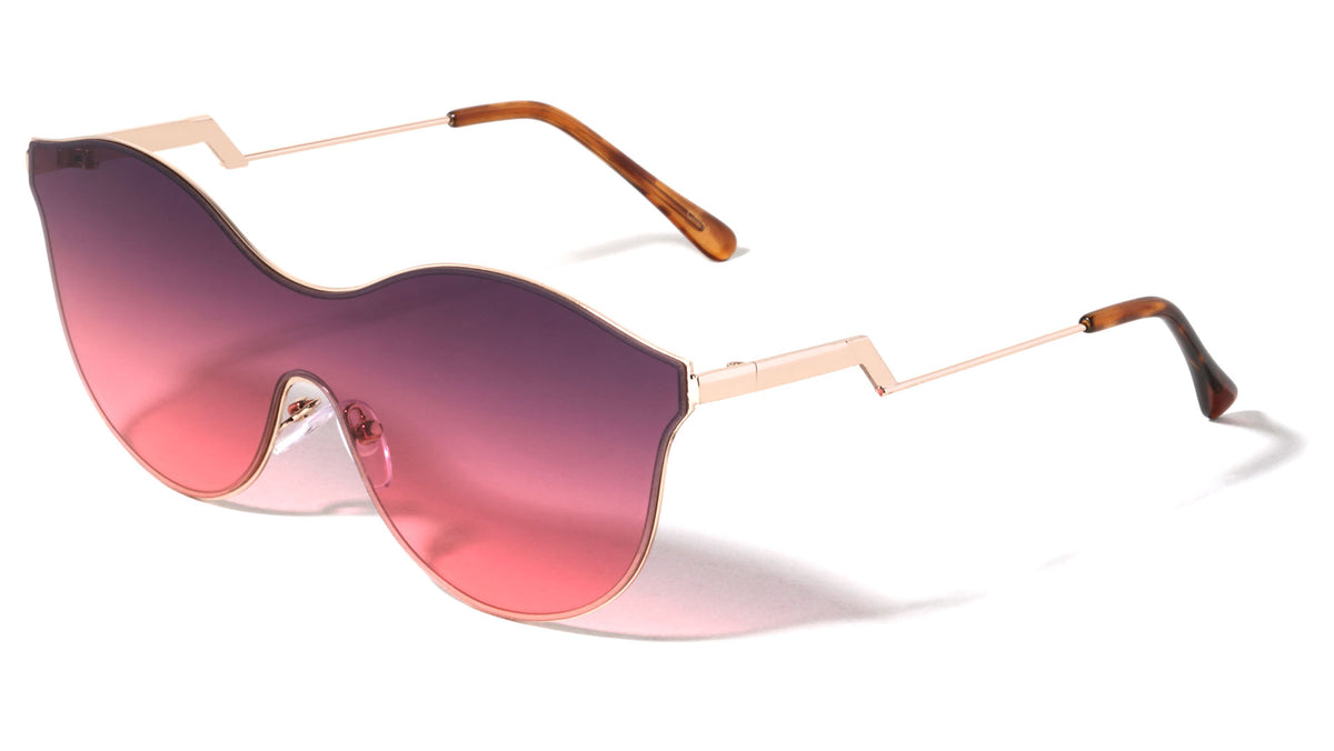 Modern Relief One Piece Oceanic Color Lens Bulk Sunglasses