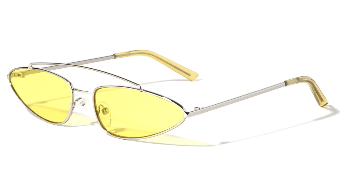 Thin Cat Eye Color Lens Bulk Sunglasses Wholesale