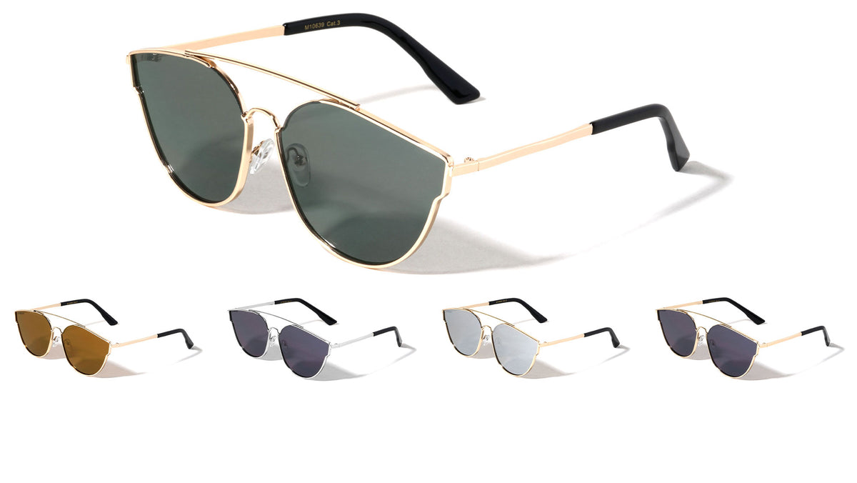 Chic Retro Geometric Cat Eye Aviators Sunglasses Wholesale