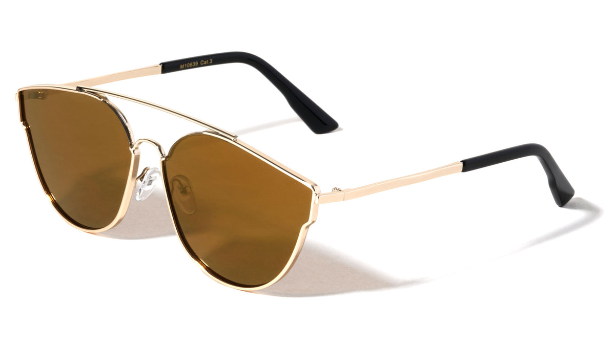 Chic Retro Geometric Cat Eye Aviators Sunglasses Wholesale