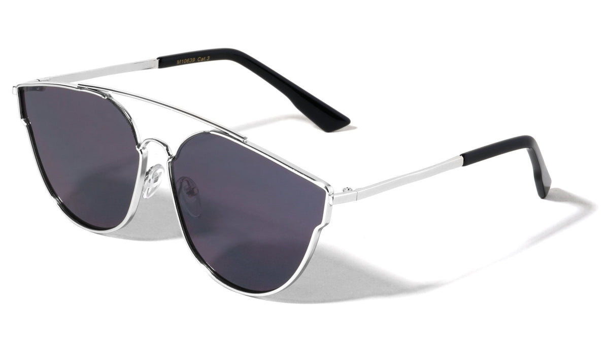 Chic Retro Geometric Cat Eye Aviators Sunglasses Wholesale