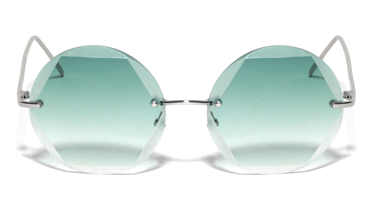 Round Geometric Rimless Metal Sunglasses Wholesale