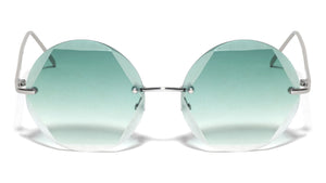 Round Geometric Rimless Metal Sunglasses Wholesale