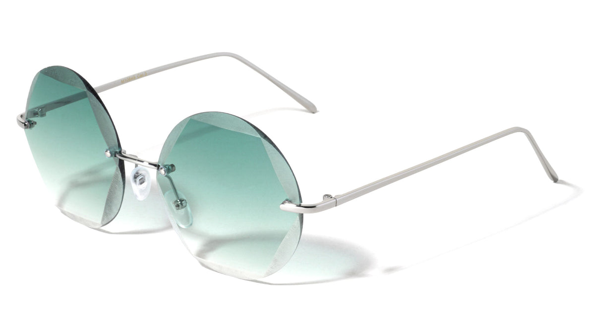 Round Geometric Rimless Metal Sunglasses Wholesale