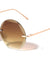 Round Geometric Rimless Metal Sunglasses Wholesale