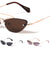 Small Metal Aviator Cat Eye Rimless Sunglasses Wholesale