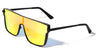 Metal One Piece Shield Color Mirror Rectangle Sunglasses Wholesale