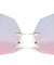 Geometric Rimless Metal Oceanic Color Gradient Sunglasses