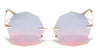 Geometric Rimless Metal Oceanic Color Gradient Sunglasses
