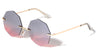 Geometric Rimless Metal Oceanic Color Gradient Sunglasses