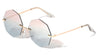 Geometric Rimless Metal Oceanic Color Gradient Sunglasses