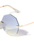 Geometric Rimless Metal Oceanic Color Gradient Sunglasses