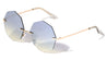 Geometric Rimless Metal Oceanic Color Gradient Sunglasses