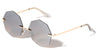 Geometric Rimless Metal Oceanic Color Gradient Sunglasses