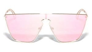 Flat Top One Piece Shield Keyhole Nose Sunglasses Wholesale