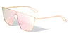 Flat Top One Piece Shield Keyhole Nose Sunglasses Wholesale