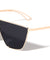 Flat Top One Piece Shield Keyhole Nose Sunglasses Wholesale