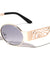 Wholesale Cut Out Temple Oval Sunglasses