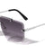 Rimless Edge Cut Studded Squared Aviators Wholesale Sunglasses