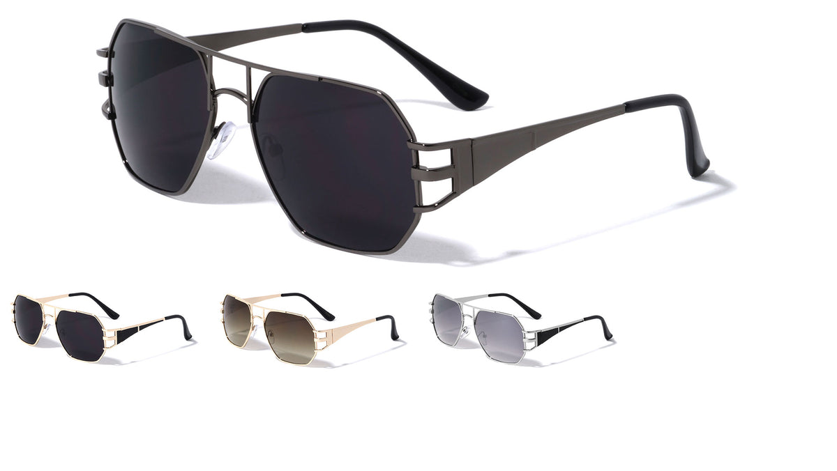 Flat Top Angular Aviators Wholesale Sunglasses