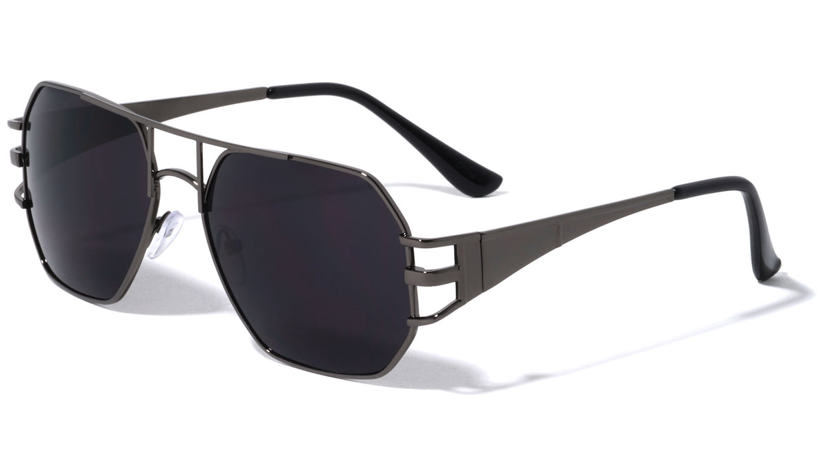 Flat Top Angular Aviators Wholesale Sunglasses