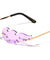 Fire Flame Rimless Color Lens Wholesale Sunglasses