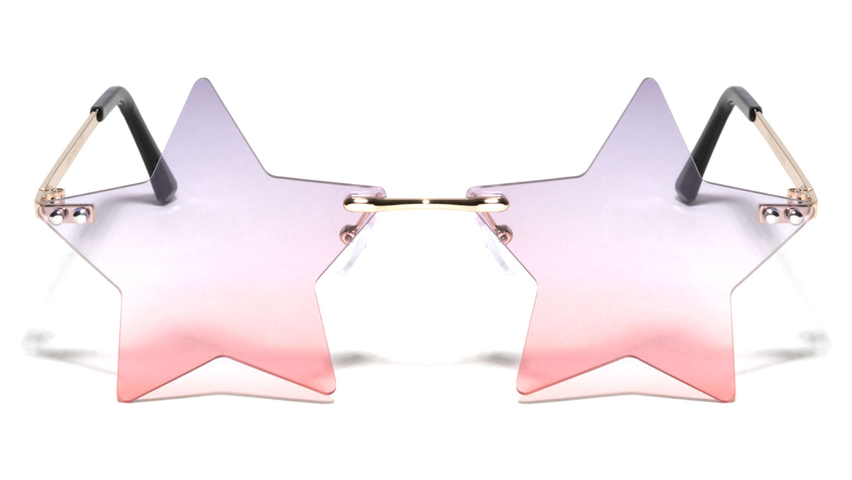 Rimless Star Color Lens Wholesale Sunglasses