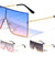 Oversized Squared Rimless Flat Top Shield Wholesale Sunglasses