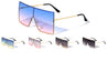 Oversized Squared Rimless Flat Top Shield Wholesale Sunglasses