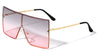 Oversized Squared Rimless Flat Top Shield Wholesale Sunglasses