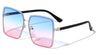 Rhinestone Hinge Rimless Oversized Butterfly Wholesale Sunglasses