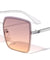 Rhinestone Hinge Rimless Oversized Butterfly Wholesale Sunglasses