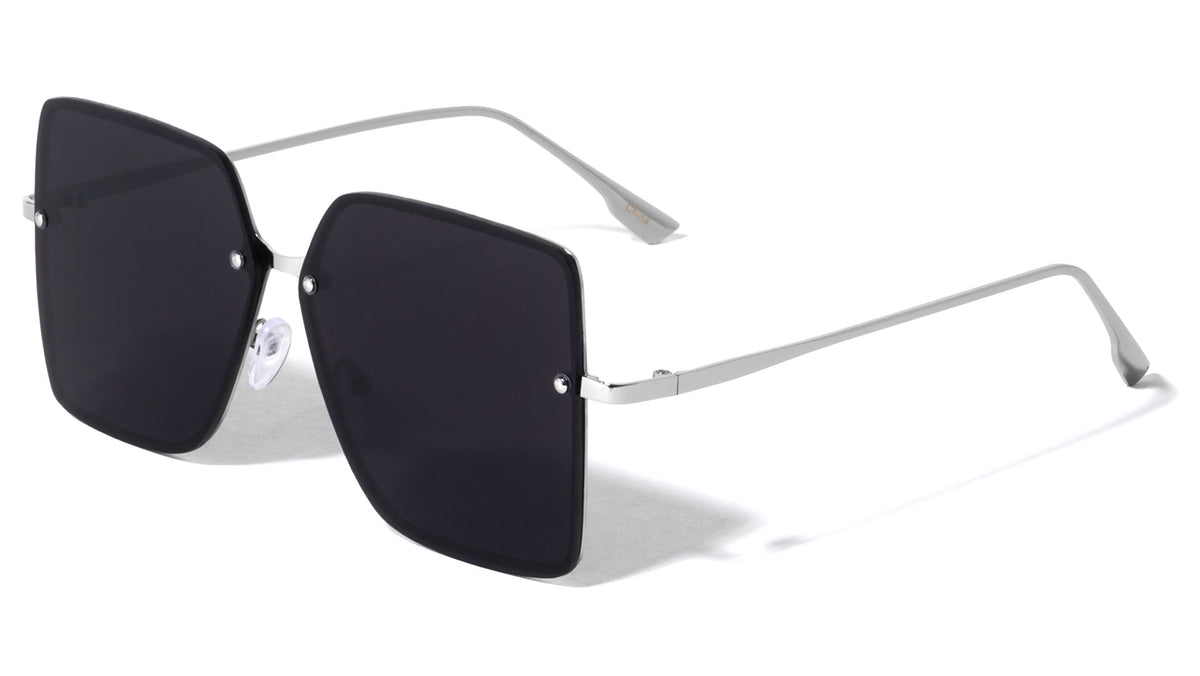 Rimless Squared Butterfly Wholesale Sunglasses